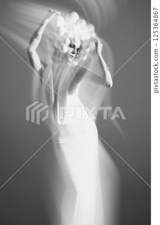 Ethereal Monochrome Fashion Portrait Ethereal Monochrome Fashion Portrait 125364867