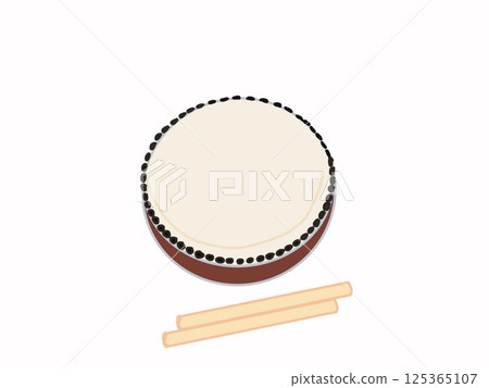 Illustration material of Japanese drum Illustration material of Japanese drum 125365107