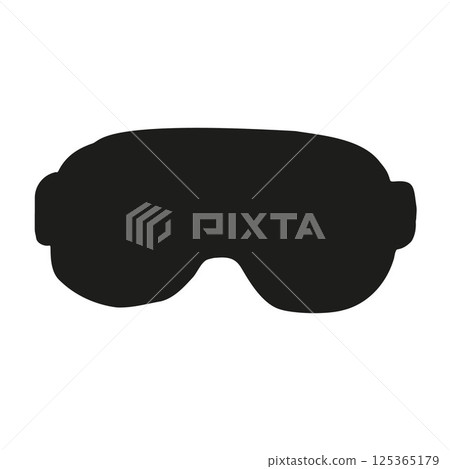 Vector hand drawn snowboard mask silhouette Vector hand drawn snowboard mask silhouette 125365179