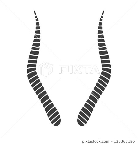 Vector hand drawn sketch antelope horns Vector hand drawn sketch antelope horns 125365180
