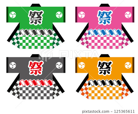 節慶期間穿著的法被插圖 125365611