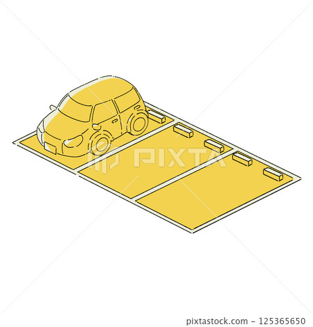 簡單的停車場插圖 簡單的停車場插圖 125365650