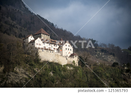 Vaduz castle sitting above the capital of Liechtenstein 125365793