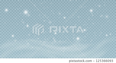 A Soft Snowfall Gracefully Covers a Misty Winter Landscape, Enveloping Everything in a White Blanket 125366093
