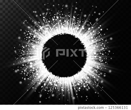 A Bright and Sparkling Circle Effect that features Radiating Lights Creating a Stunning Visual Impact 125366131