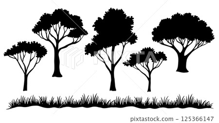 tree, silhouette, vector 125366147