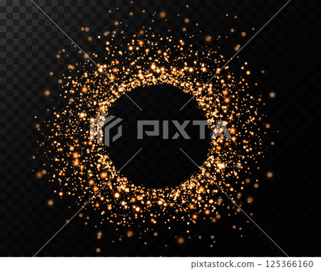 An Elegant Gold Sparkle Circular Frame Perfect for All Types of Celebrations and Special Events Ahead 125366160