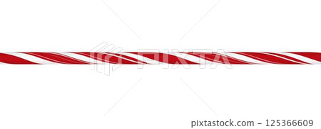 Christmas candy cane straight line from red and white twisted stripes, vector festive stripe candy lollipop pattern 125366609