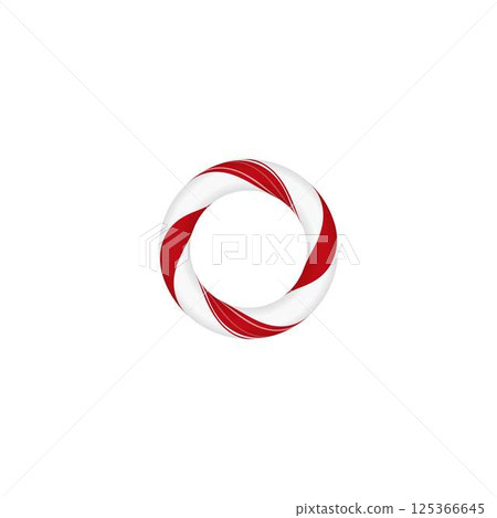 Vector illustration of round frame with red and white stripes. Vector illustration of round frame with red and white stripes. 125366645