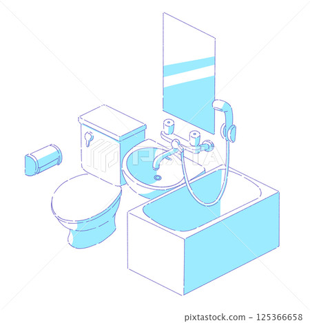 Simple unit bath illustration 125366658