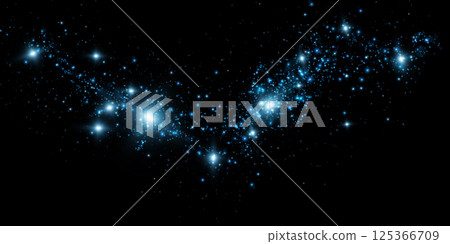 Experience a Glimmering Cosmic Trail of Enchanting Stars and Colorful Nebulae in the Expansive Night Sky 125366709