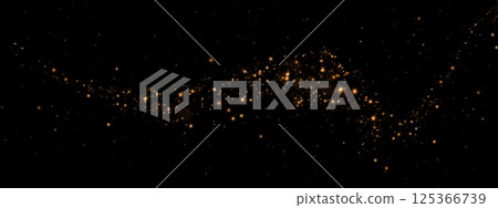 Golden Sparkles on a Dark Background Enchanting Magical Glitter Effects Creating Dazzling Atmosphere 125366739