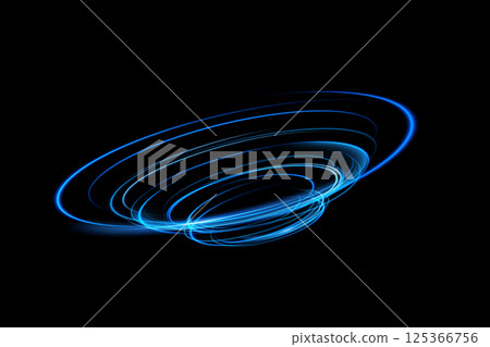 An abstract art design featuring a captivating blue light spiral that exudes creativity and modern aesthetics 125366756