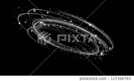 Abstract Light Trails and Beautiful Sparkles on a Dark Background to create a stunning visual experience 125366763