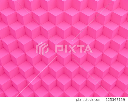 Pink cube blocks stacked in a diagonal staircase shape 3DCG Pink cube blocks stacked in a diagonal staircase shape 3DCG 125367139