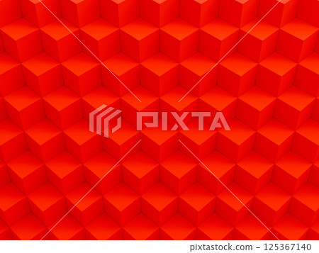 Red cube blocks stacked in a diagonal staircase shape 3DCG Red cube blocks stacked in a diagonal staircase shape 3DCG 125367140