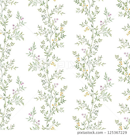 Seamless pattern with tree branches and leaves for surface design and other design projects. modern trend drawing in line art style. Delicate small leaves in watercolor style Seamless pattern with tree branches and leaves for surface design and other design projects. modern trend drawing in line art style. Delicate small leaves in watercolor style 125367229