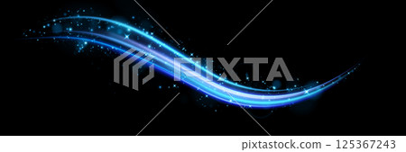 A captivating and elegant design featuring a stunning blue wave with sparkles set against a dark background A captivating and elegant design featuring a stunning blue wave with sparkles set against a dark background 125367243