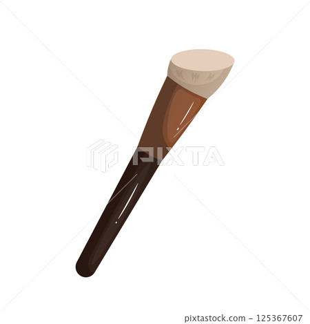 Makeup brush in flat design. Cosmetic accessory and beauty paintbrush. Vector illustration isolated. Makeup brush in flat design. Cosmetic accessory and beauty paintbrush. Vector illustration isolated. 125367607