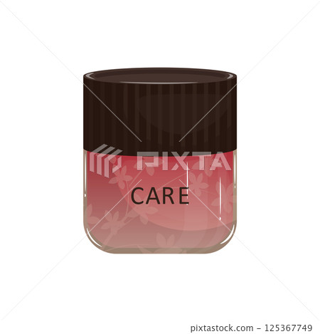 Face cream in glass jar in flat design. Beauty skin care product pack. Vector illustration isolated. Face cream in glass jar in flat design. Beauty skin care product pack. Vector illustration isolated. 125367749