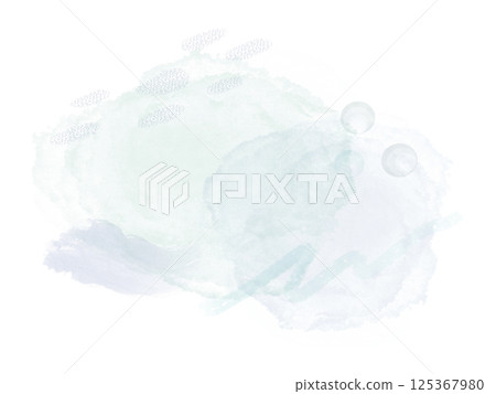 柔和暗淡的水彩藍色漸變背景框 125367980