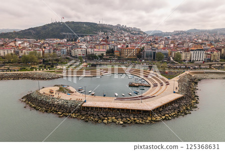 Aerial view of embankment in Trabzon 125368631