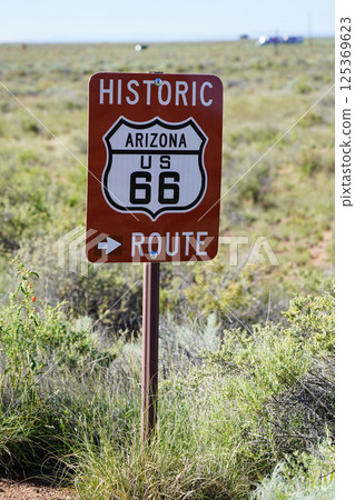 Route 66 Sign, Petrified Forest National Park, Arizona 125369623