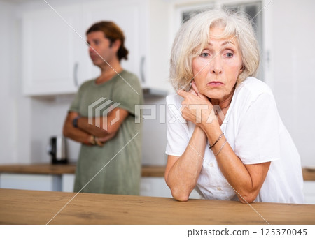 Mature wife dont speaking after discord with husband behind Mature wife dont speaking after discord with husband behind 125370045