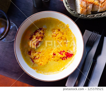 Stuffed piquillo peppers with cod brandade 125370521