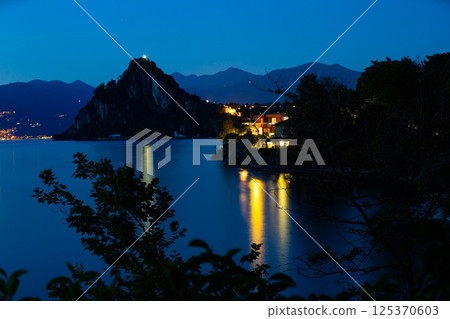 Night view of Castelveccana and Lake Maggiore Night view of Castelveccana and Lake Maggiore 125370603