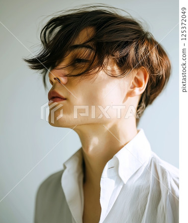 Handsome men and hairstyles "AI generated images" 125372049