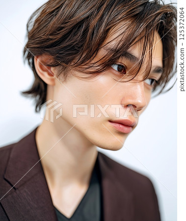 Handsome men and hairstyles "AI generated images" 125372064