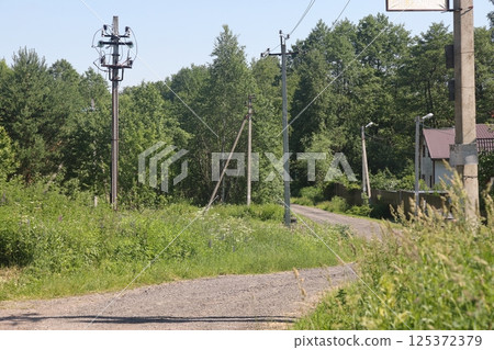 Rural views, village streets in the suburbs. Russia. Moscow region. 125372379