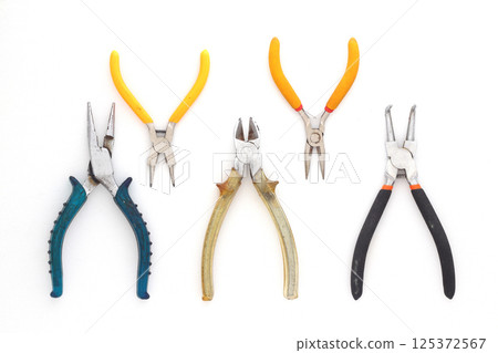 set of pliers isolated on white background 125372567