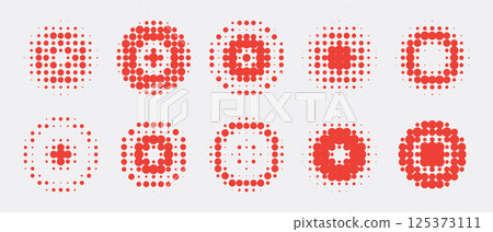 Set of halftone backgrounds isolated. Vector illustration 125373111