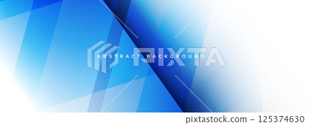 Blue and white business presentation abstract background with geometric lines and shapes. 125374630