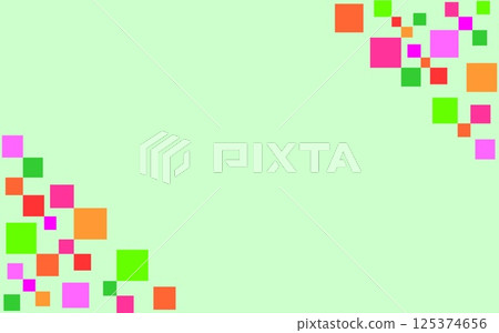 框架幾何圖案方形粉紅色橙色綠色 125374656