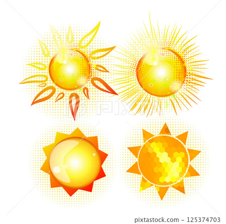 The sun brilliant objects are beautiful. hand drawn. Not AI, Vector illustration The sun brilliant objects are beautiful. hand drawn. Not AI, Vector illustration 125374703