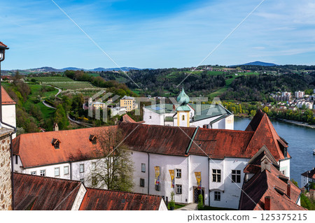 Veste Oberhaus in Passau, Germany, a fortress founded in 1219 and the stronghold of the Bishop of Passau Veste Oberhaus in Passau, Germany, a fortress founded in 1219 and the stronghold of the Bishop of Passau 125375215