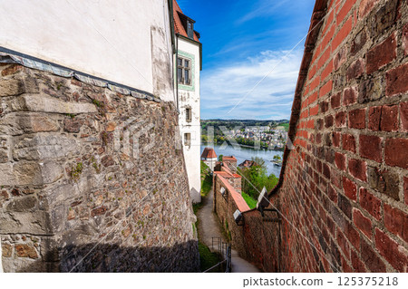 Veste Oberhaus in Passau, Germany, a fortress founded in 1219 and the stronghold of the Bishop of Passau Veste Oberhaus in Passau, Germany, a fortress founded in 1219 and the stronghold of the Bishop of Passau 125375218
