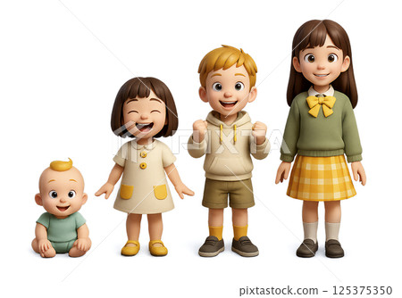 不同年齡的孩子 125375350