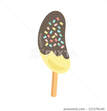 巧克力香蕉插圖 125376240