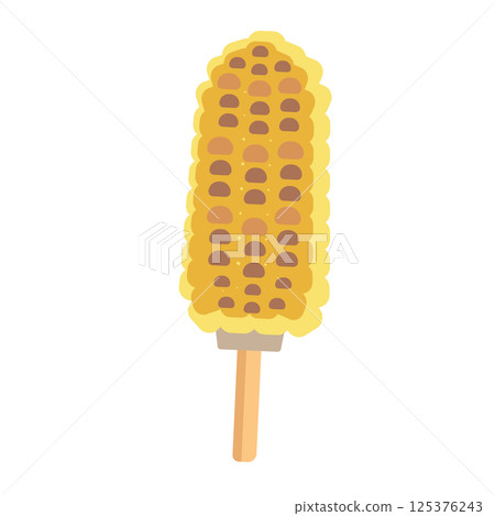 Grilled corn illustration 125376243