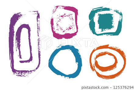Set of abstract grunge color spots and circles vector illustration Set of abstract grunge color spots and circles vector illustration 125376294