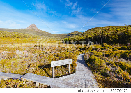 Barn Bluff Morning View in Tasmania Australia Barn Bluff Morning View in Tasmania Australia 125376471