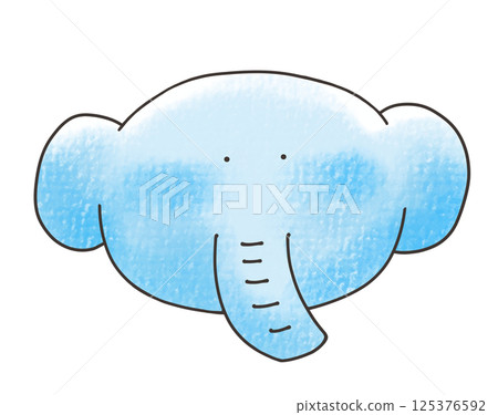 A simple and relaxed elephant animal icon in analog style 125376592