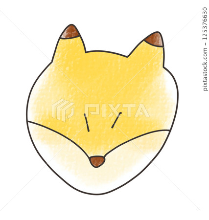 A simple and relaxed fox animal icon in analog style 125376630