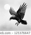 水墨畫風格的撲扇烏鴉 125376647