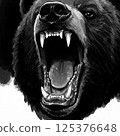 熊的嘴巴露出獠牙 125376648