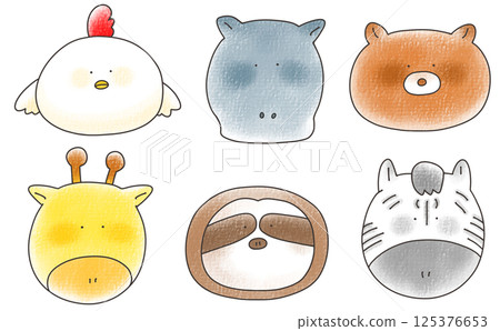 Loose and simple animal icon set 4 Analog style 125376653